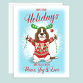 Joyful Basset Hound Christmas Card
